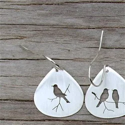 Charm Silver Color Animal Waterdrop Simple Earrings for Women Dangle Jewelry