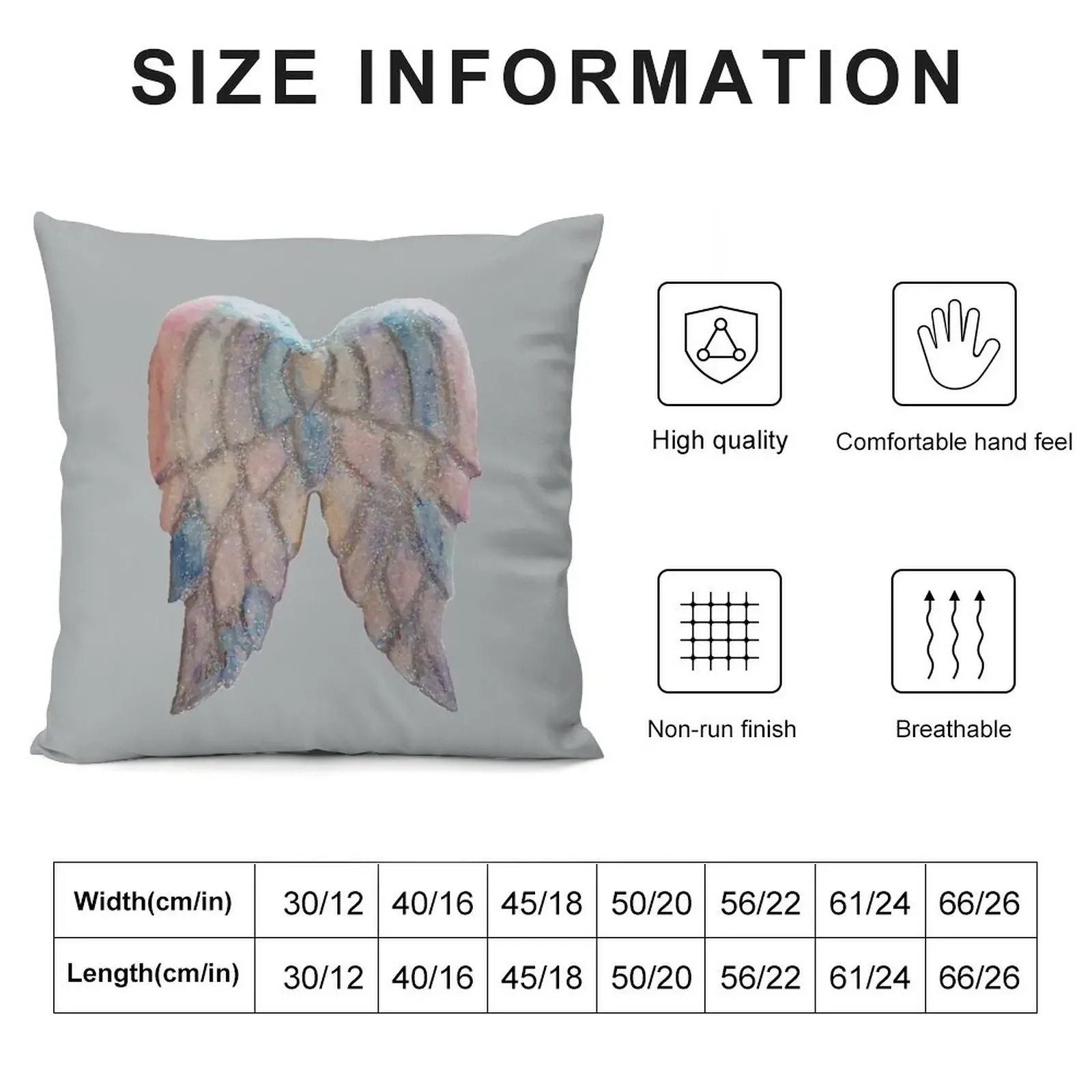 Angel wing blue/pink Throw Pillow Plaid Sofa Decorative pillow case Christmas Pillow Covers