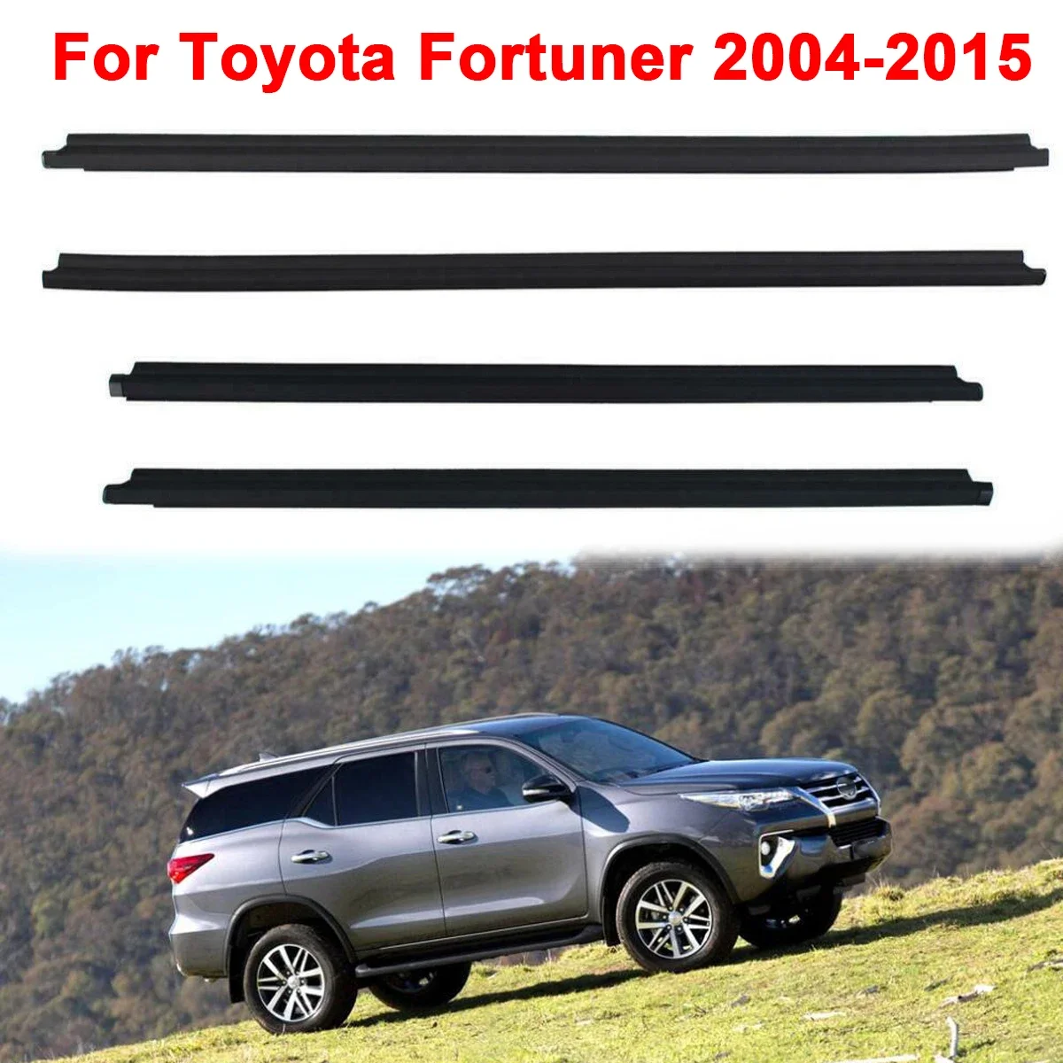 

Car Side Door Window Weatherstrip Window Glass Sealing Strip Waterproof Pressure Weather Strip Fit for Toyota Fortuner 2004-2015