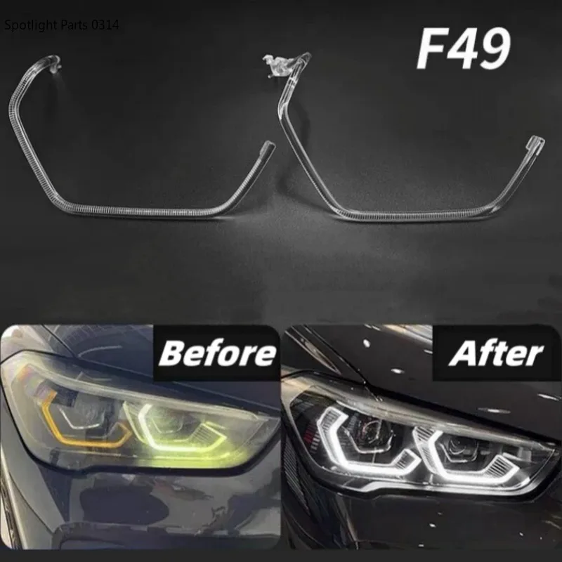 

For 2019-2022 BMW X1 F48 F49 LED angel eye lamp headlight light guide acrylic lamp DRL daytime running light accessories