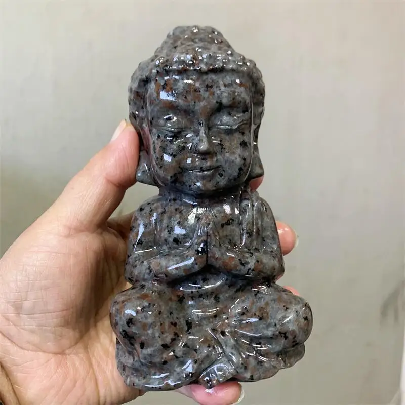 Natural Large Size Yooperlite Budddha Crystal Healing Carving Buddhism Home Decoration Feng Shui Meditate Gift 1pcs