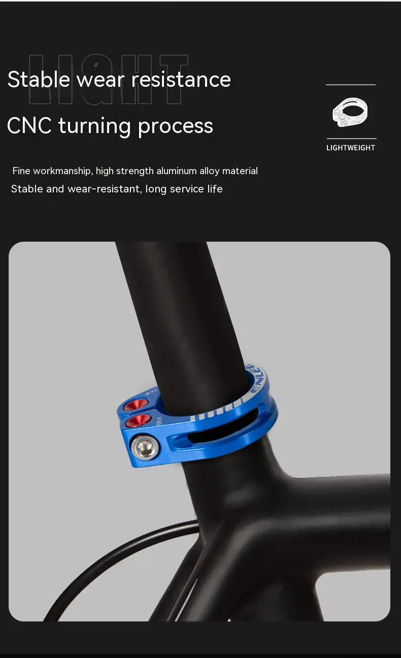 ENLEE Fahrrad Sattelstütze Klemme CNC Aluminium Legierung Radfahren Sattel Sattelstütze Klemme Für 31,8 MM 34,9 MM Fahrrad Teile sattelstütze Zubehör – Detail 8