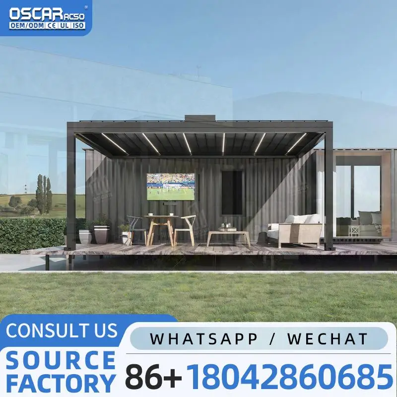 12' * 12' Patio Solutions Balcony Covers Modern Pergola Kits with Screens Delivery Price pergola