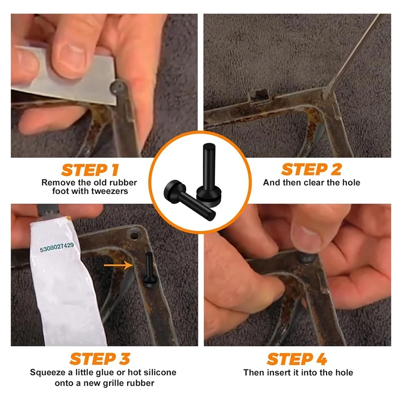 24er Pack wb02x24790 Rost Gummi füße fit Herd Top Range Rost Fuß Gummi pads-Kochfeld Rost Fuß ersetzt 4455270 einfach zu installieren