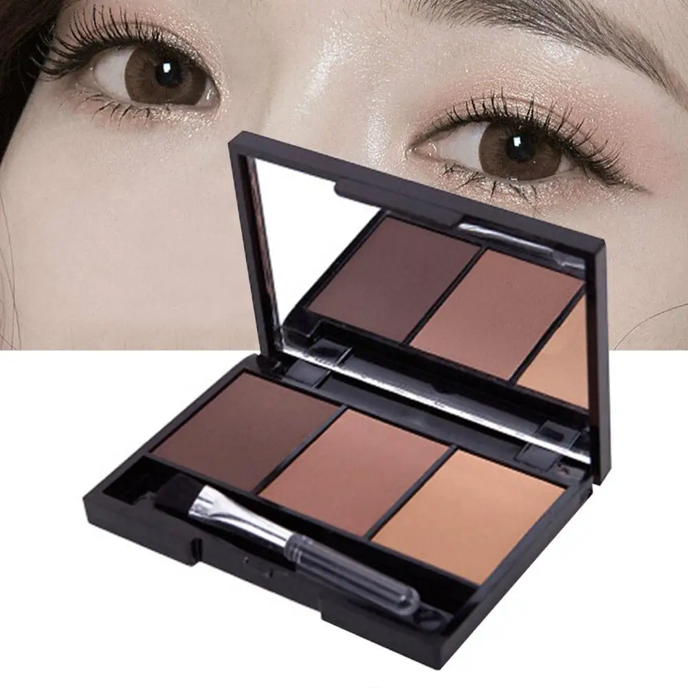 Colorful  Eyebrow Powder R Waterproof Professional Makeup Eye Brow Enhance Eye Shadow With Brush Mirror Box Palette Cosmetic