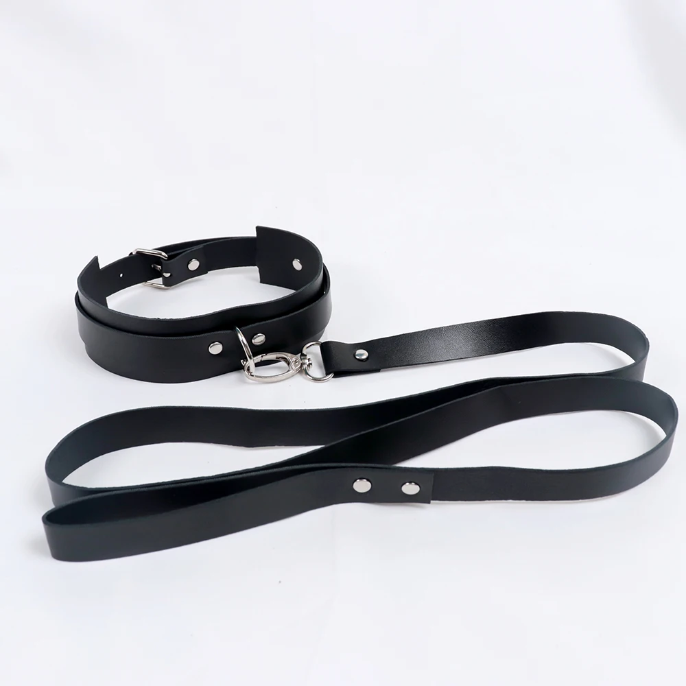 BDSM Collar Sexy Leash Ring PU Leather Slave Bondage Toys For Lover Role Play Erotic Posture Spreader Sex Toys For Couples