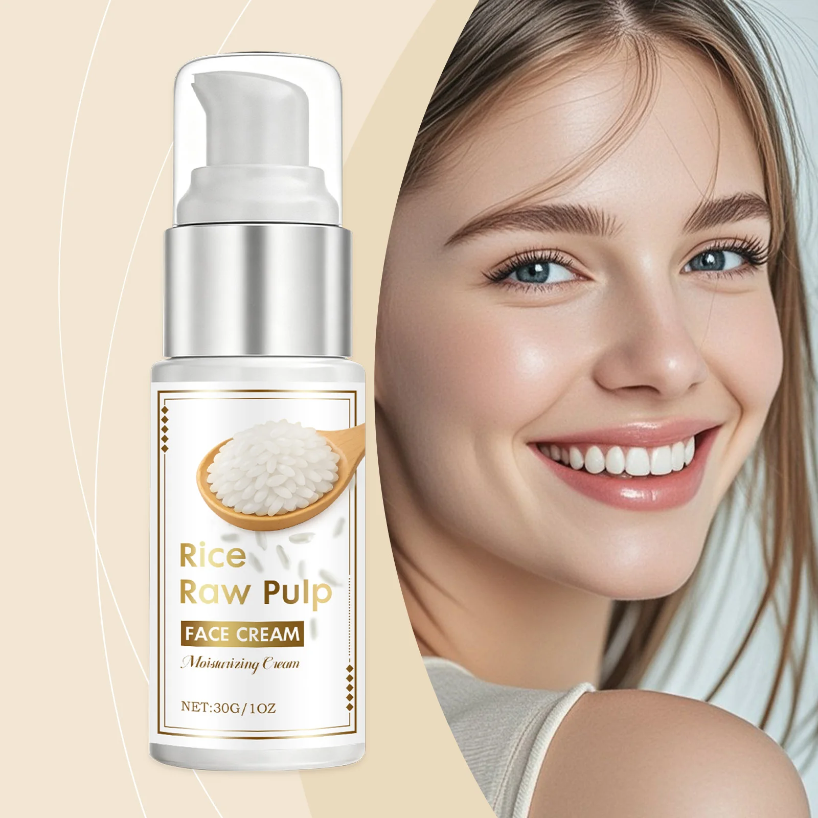 Rice Moisturizing Cream - Protects Skin's Hydration, Convenient for Travel and Reapplication, Easy-to-Carry Soothing Cream