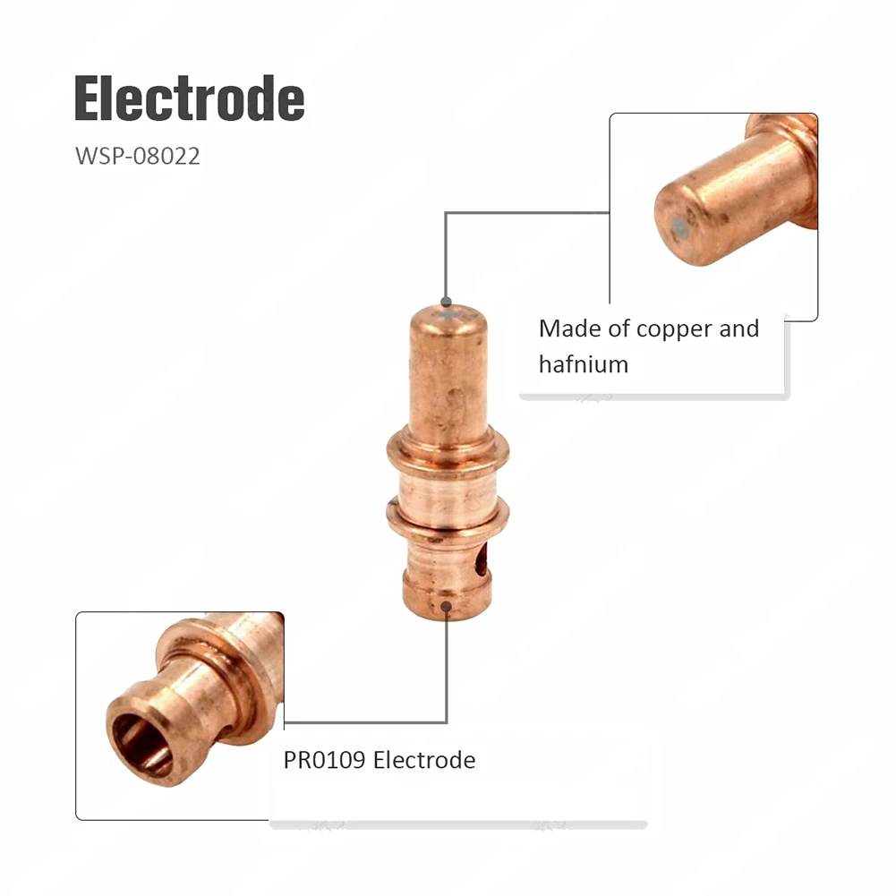 Electrodes PR0109 and Nozzles PD0105-12 for Trafimet For A81 Plasma Torch 20 pcs High Temperature Resistant Copper