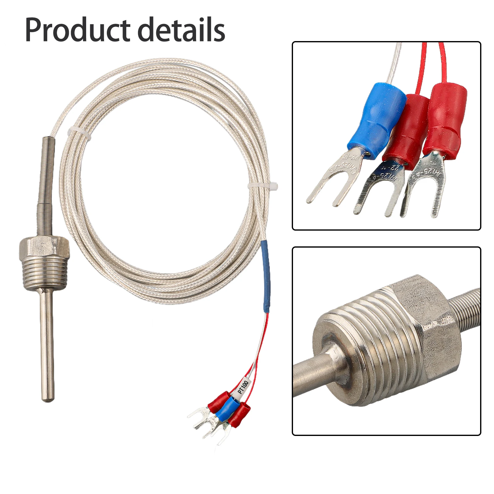 Insulated Waterproof Insulation Stainless Steel Probe Cable Stainless Steel Temperature Range Version Without Lugs
