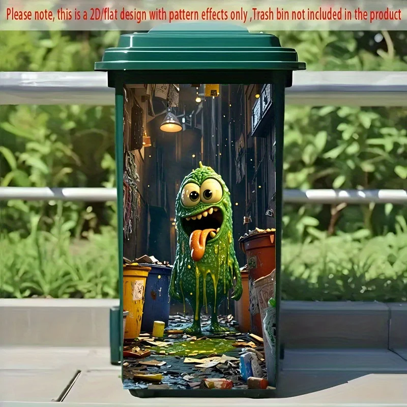 1 قطعة 2D شقة الطباعة سلة المهملات ملصق خلفية للزينة ذاتية اللصق المطبخ بن الديكور لعلب القمامة الجدران ديكور المنزل #1