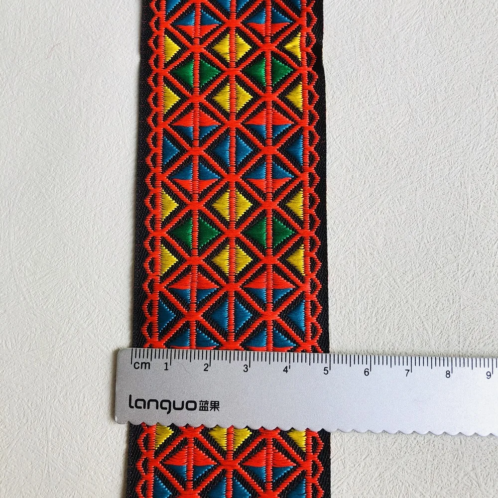 10Yards/Lot Wide about 5mm Woven Jacquard Ribbon Geometric For Curtain And Clothing Accessory LS-0155