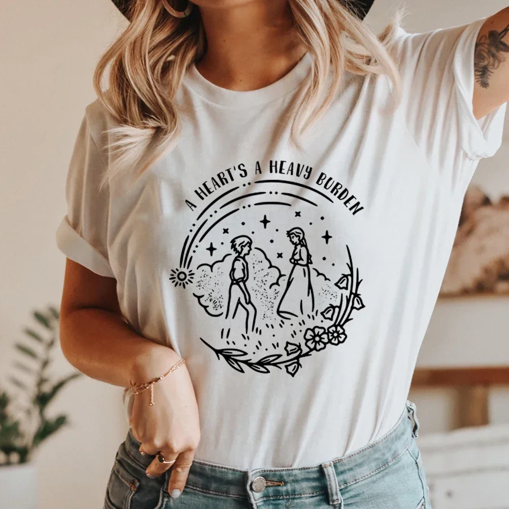 Camiseta A Hearts A Heavy Burden, camisetas estéticas con cita de Sophie Hatter Miyazaki, camisetas Retro de moda divertidas de Anime, camisetas del Castillo de Howls