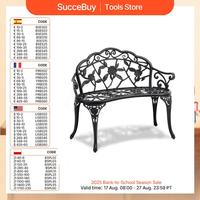 SucceBuy Outdoor Bench Wooden Metal Garden Bench for Outdoors 480 lbs Load Capacity Bench Outdoor Garden Park Bench