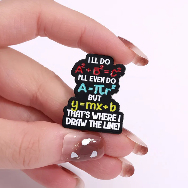Fun Math Enamel Pins Color mathematical formula brooch Backpack Hat Lapel Accessories Badge Gift For Students Jewelry Wholesale image 4