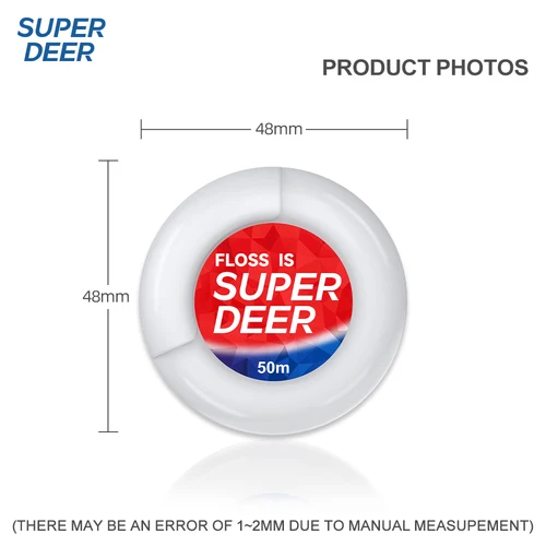 Imagen 2 del producto Rollo de hilo Dental Super Deer de 50M, rollo de hilo de limpieza Interdental portátil de corte libre, herramienta de cuidado bucal para aliento fresco