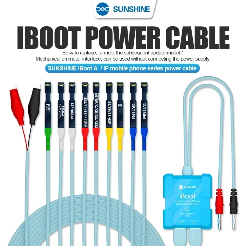 Sunshine iBoot A /IP Mobile Series Power Cables/Support 6G-14PM Series/Battery Boot Function/Power Lines for Mobile Repair Tools