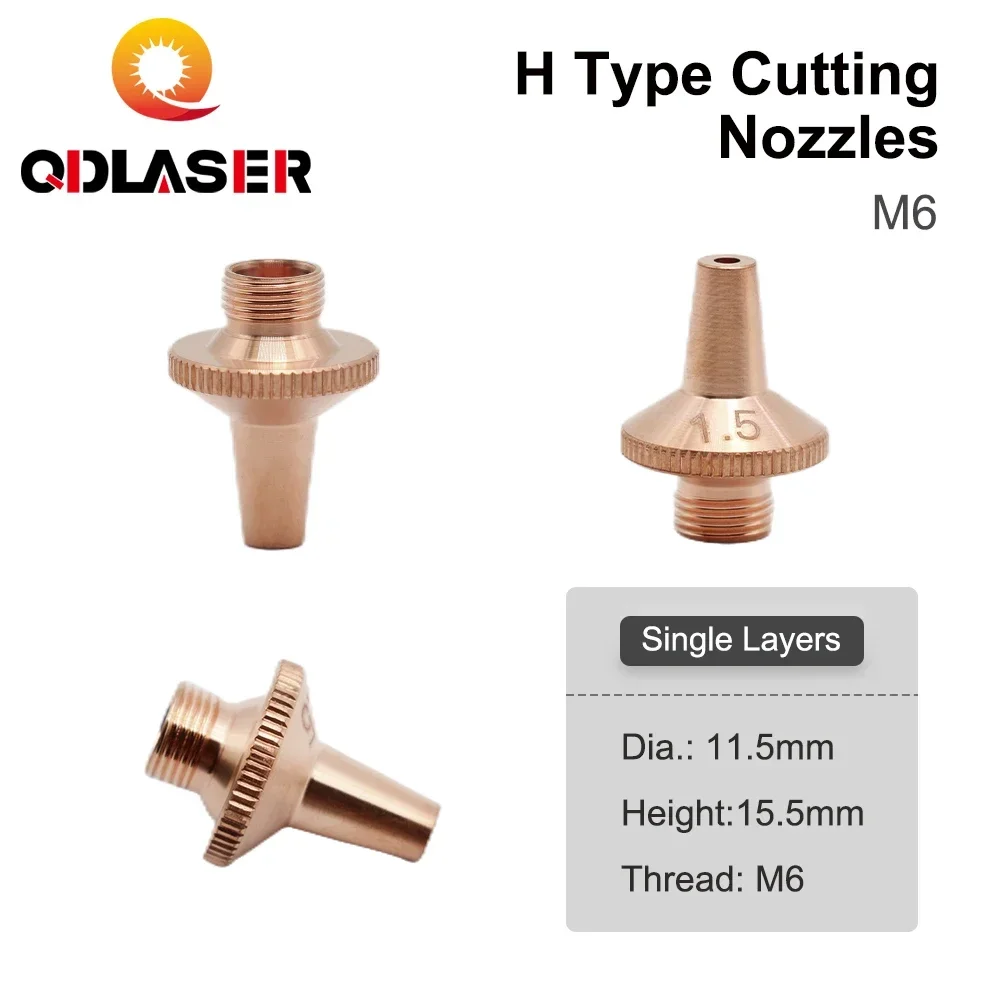

QDLASER 1064nm Fiber Laser Nozzle M6 Thread 11.5mm Diameter 15.5mm Height for Preictec 3D Fiber Laser Head