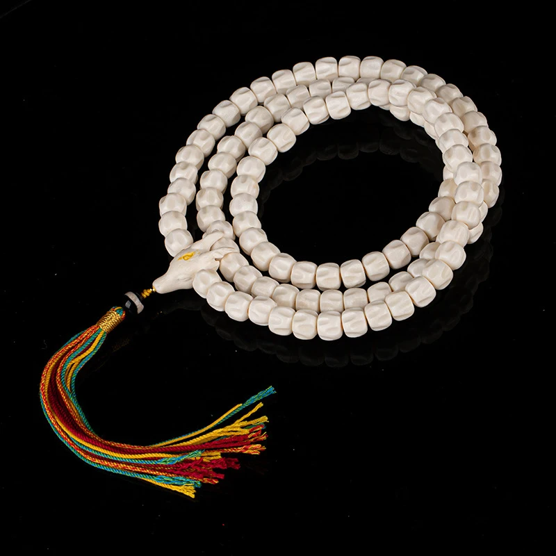 - antler , 108-bead passion seed , Tibetan-style Buddhist beads multi-loop bracelet