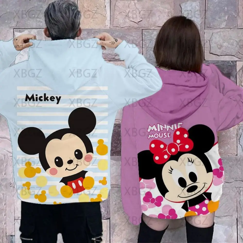 Disney-Sudadera con capucha de Minnie Mouse para mujer, ropa de pareja, Sudadera con capucha Y2k, sudadera con estampado, Top de moda para hombre y