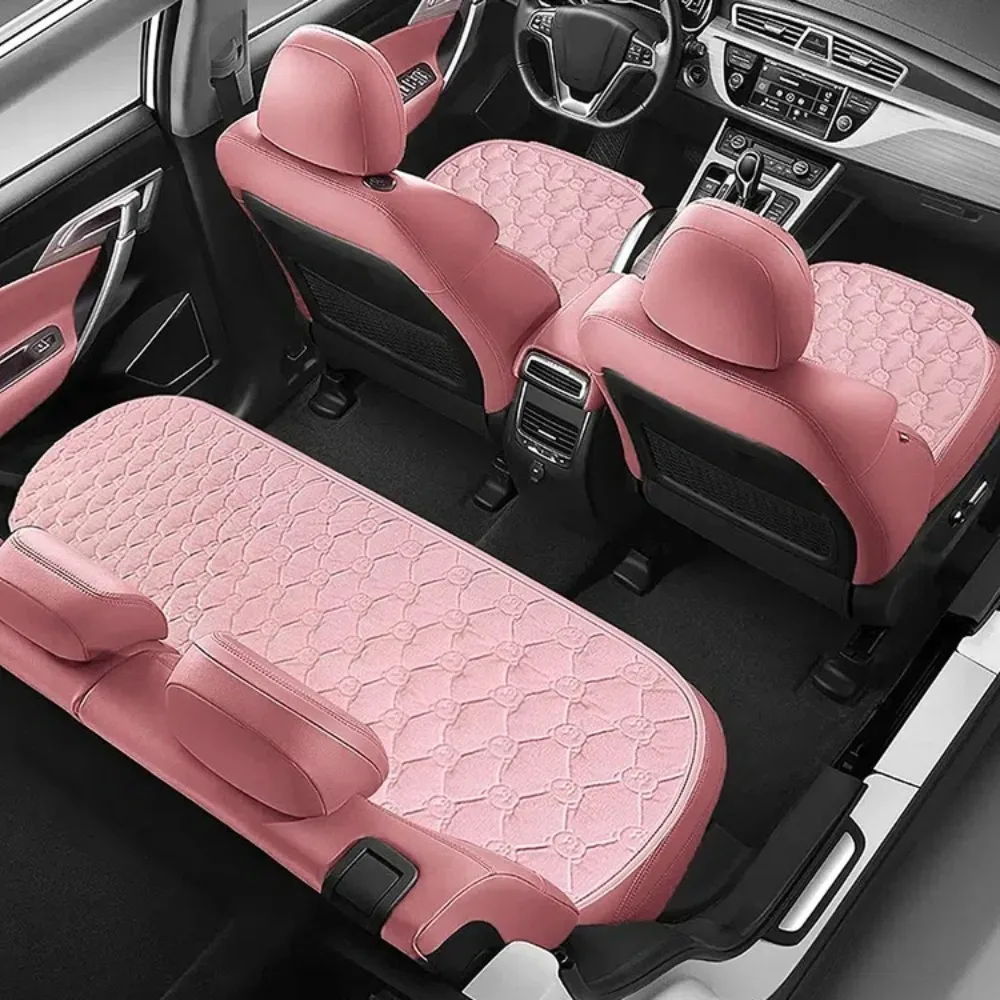 Comfortable Thickened Car Seat Cushion Short Plush Anti-Freezing Car Plush Seat Warm Front Single Seat Square Cushion Car