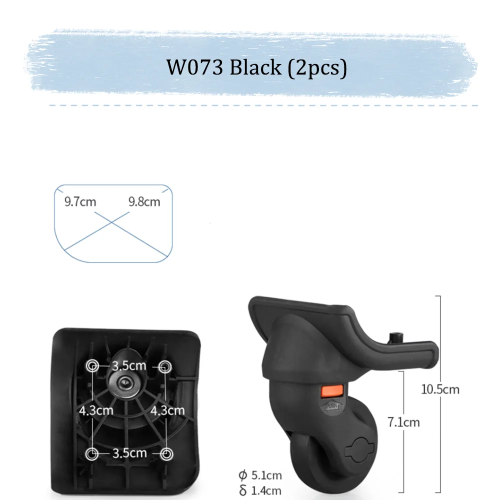 Para Samsonite W073 maleta de repuesto de ruedas Universal giratoria suave silenciosa accesorios de ruedas ruedas ruedas