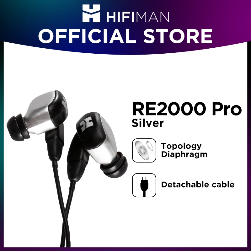 

Серебряный внутриканальный монитор HIFIMAN RE2000 Pro с топологическим драйвером