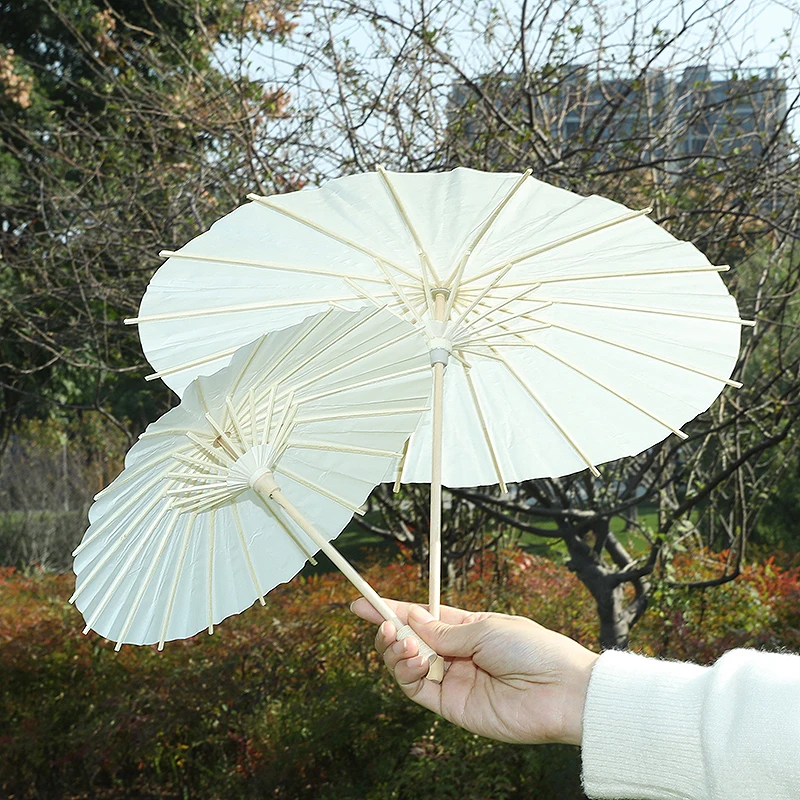 20/30/40/60/84cm White Paper Umbrellas Parasol Paper Umbrellas Chinese Oiled DIY Painting Photography Props Wedding Party Decors