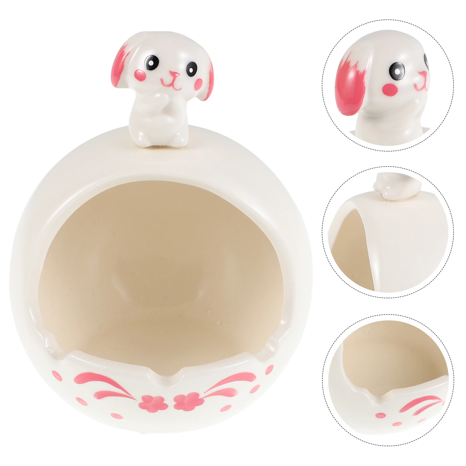 

Creative Ceramic Rabbit Ashtray Cute Animal Design Portable Smoke Removing Ash Tray For Home Office Car Outdoor Indoor Use