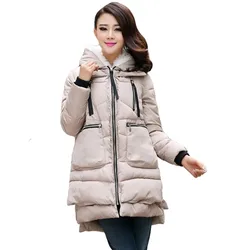 Abrigo de plumón de algodón para mujer, chaqueta verde militar acolchada, Parkas cálidas informales de gran tamaño, ropa de abrigo gruesa con capucha, moda coreana, Invierno