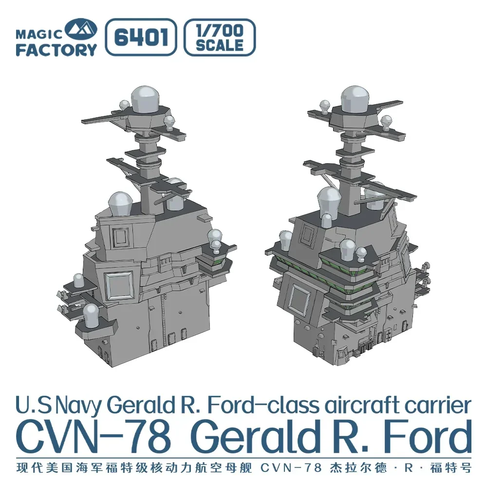 Kit de modelo de montagem de fábrica mágica MF-6501 USS Gerald R. Ford CVN-78 porta-aviões escala 1/700