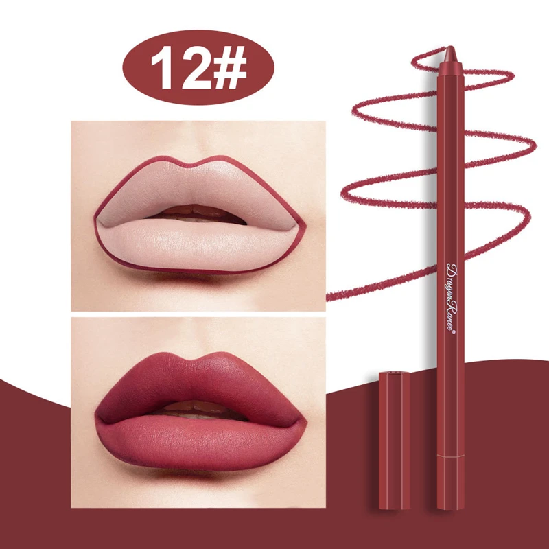 Lápis delineador labial marrom de veludo, nude fosco, à prova d'água, copo antiaderente, cereja, vermelho, delineador labial, caneta de contorno labial, maquiagem