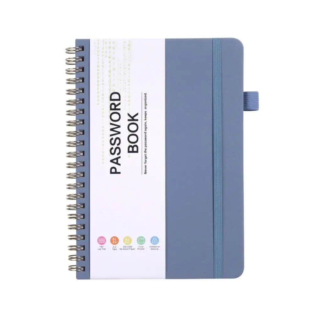 With Alphabetical Tabs Pocket Password Keeper Book Coil Book A6/B6 Size Password Keeper Notebook Portable Strap