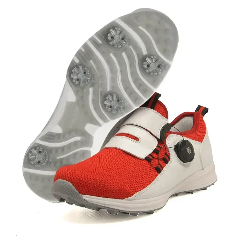 Мужская обувь для гольфа Crosses Профессиональная водонепроницаемая роскошная обувь для гольфа с шипами Дышащая нейлоновая ве...