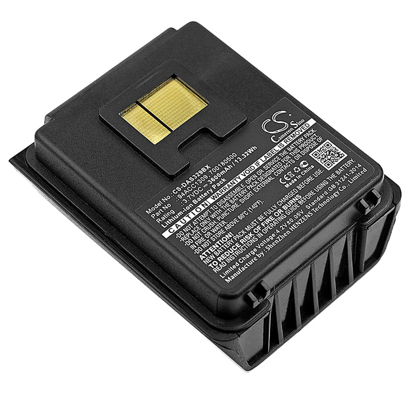 3.7V 3600mAh Barcode Scanner Battery 94ACC1309 94ACC1329 700180500 GMC-1805 942301000 for Datalogic Skorpio Gun, Gun EQ, Gun CE