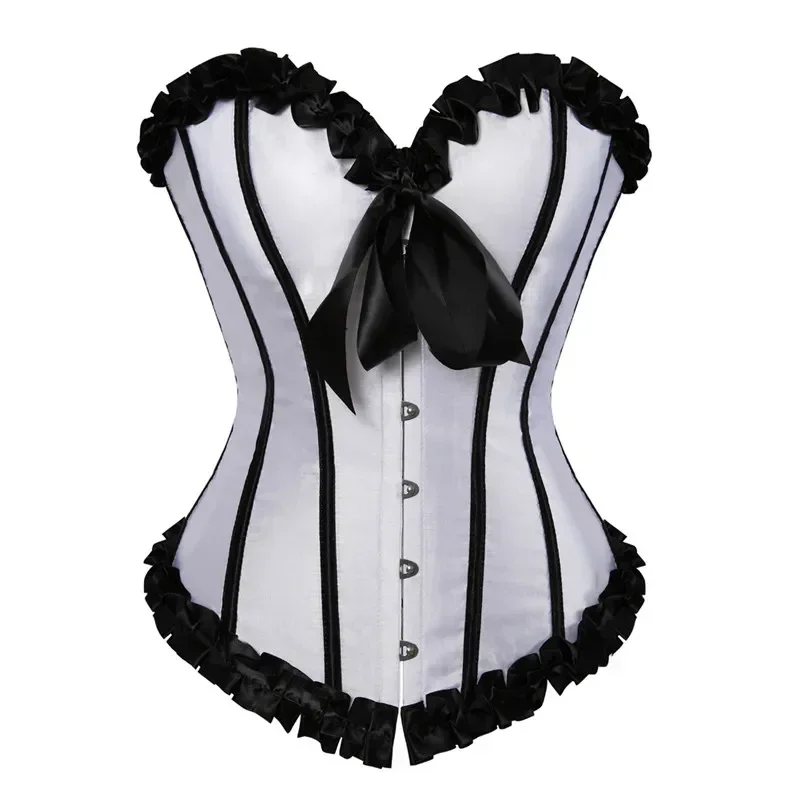 

Women Sexy Vintage Corsets Lace Up Bustier Gothic Satin Corsets Overbust Gorset Sexy Boned Corselet Ladies Shaper