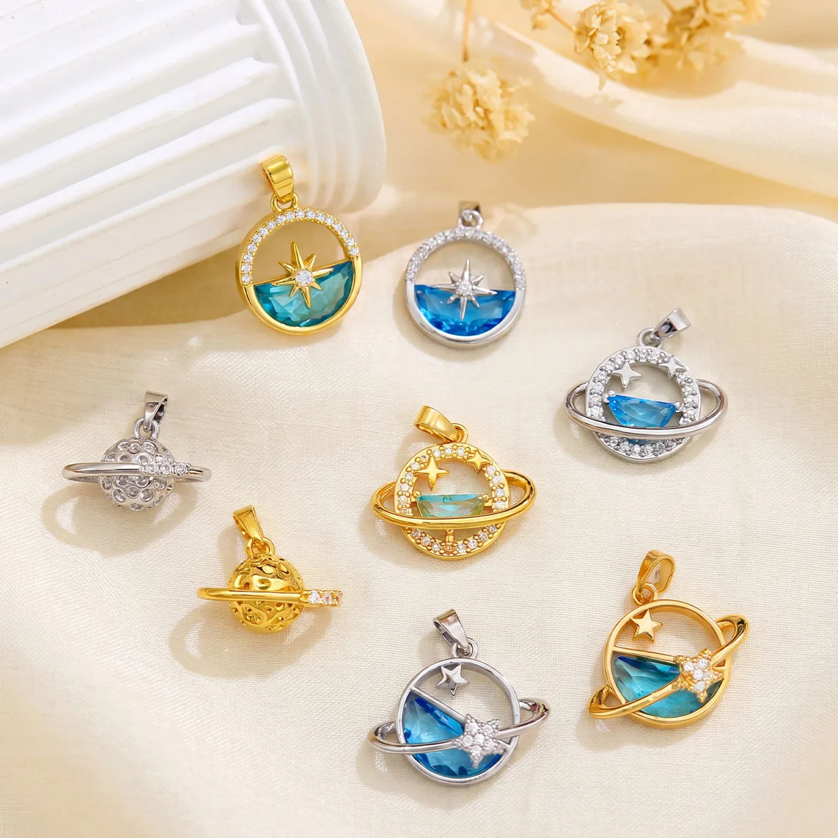 1pc Blue Planet DIY Pendant Jewelry Accessories Handmade Unique Accessories