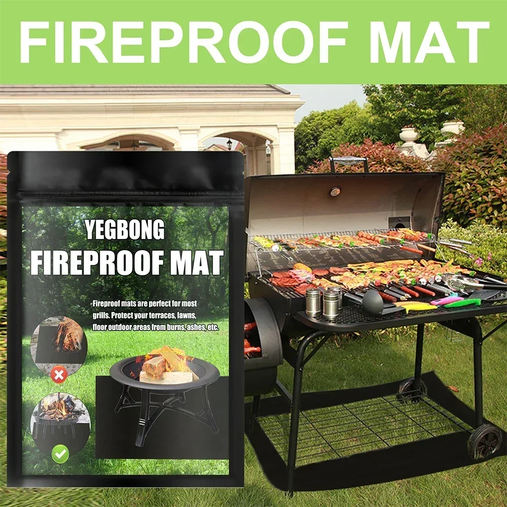 Инструменты для барбекю Коврик для гриля Инструменты для барбекю Противообрастающие противоскользящие черные аксессуары для приготовления пищи Зона настила Легкая маслостойкая