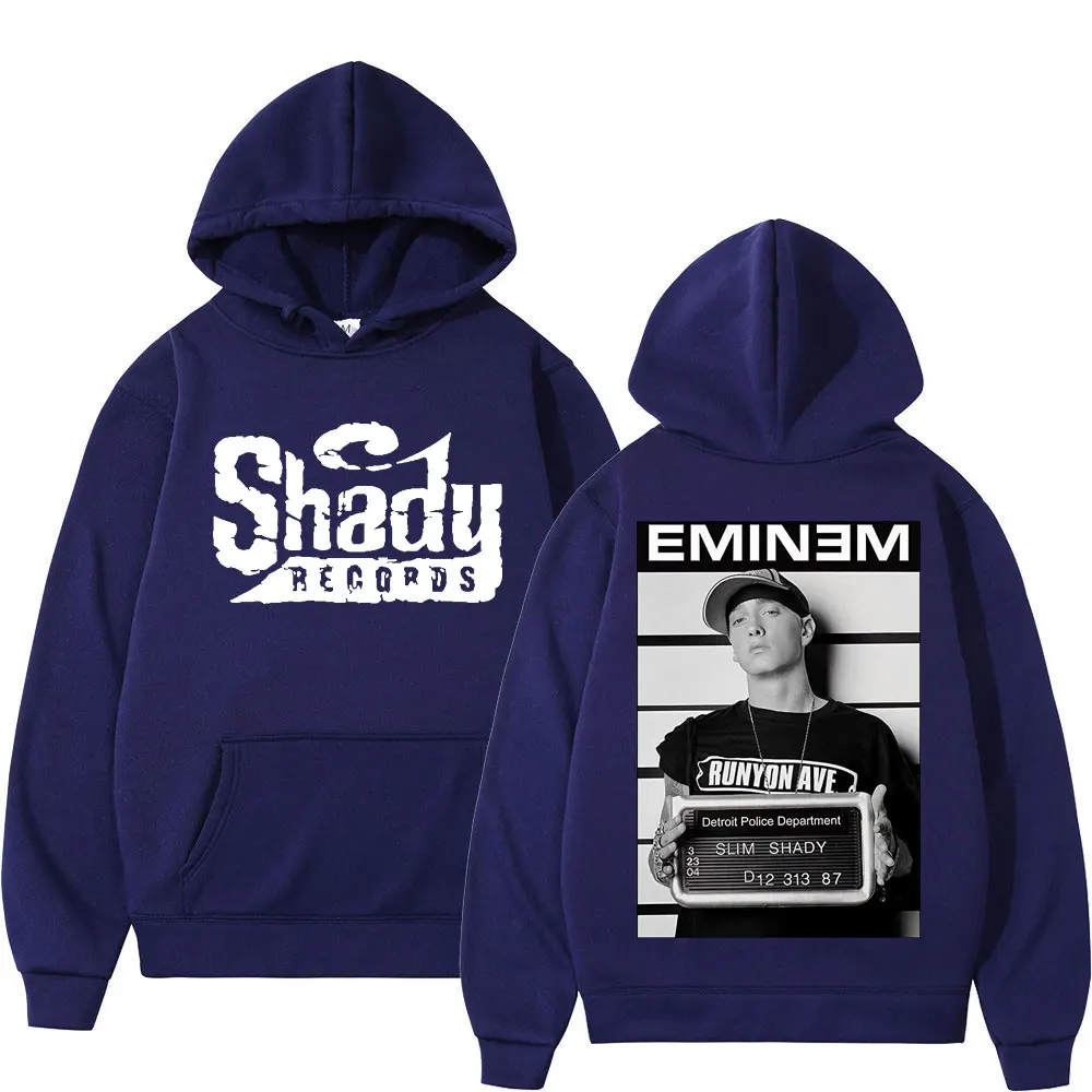 Rapper Eminem Double Sided Print Hoodie Men Women Hip Hop Vintage Oversized Hoodies Trend Fashion Hooded Sweatshirts Streetwear