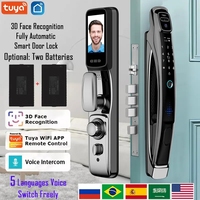 Tuya App 3D Face Recognition Smart Door Lock Voice Intercom Digital Door Lock Camera Video Call Automatic Door Lock