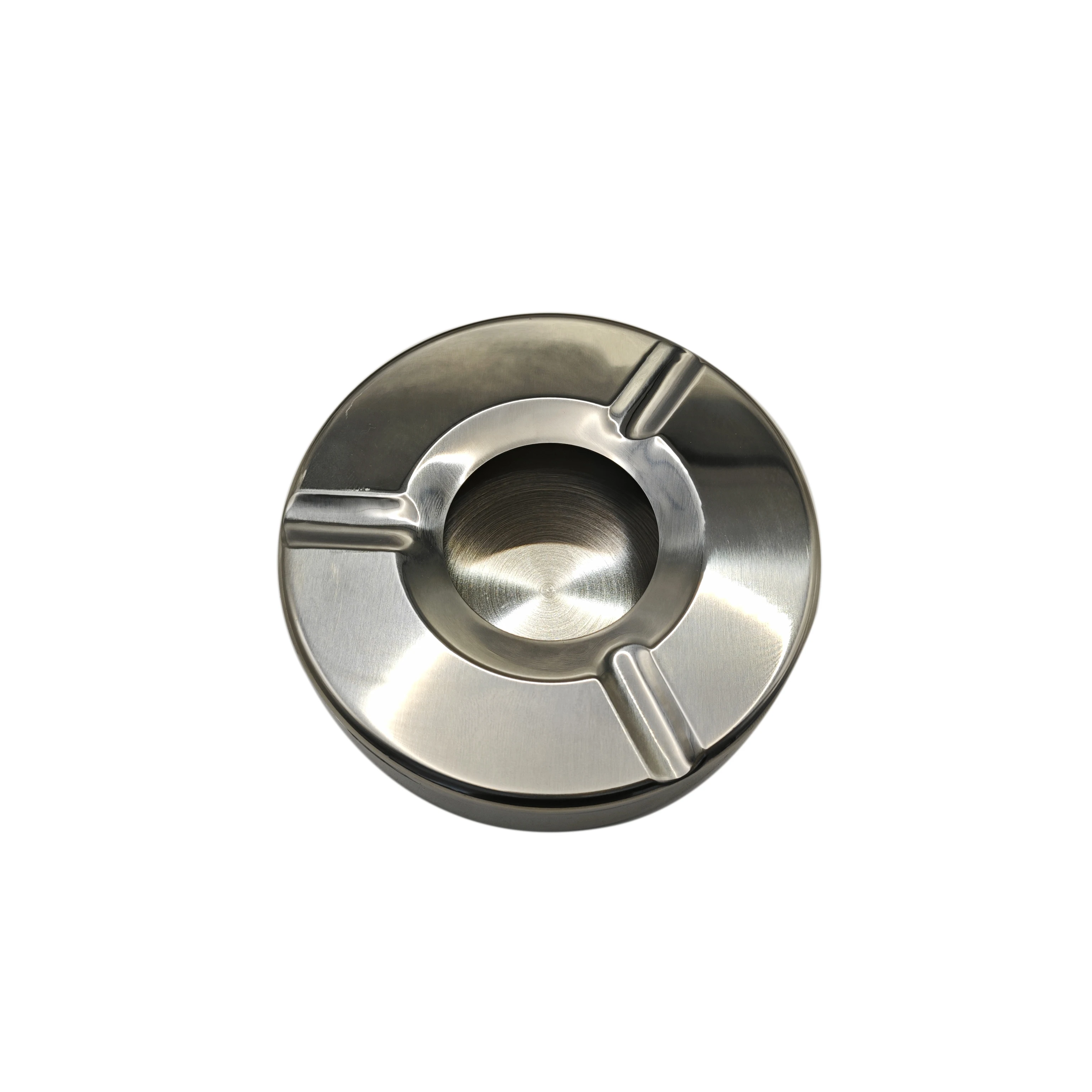 High Quality Stainless Steel Round Fashionable Polished Home Ashtray Custom Logo Ash Tray