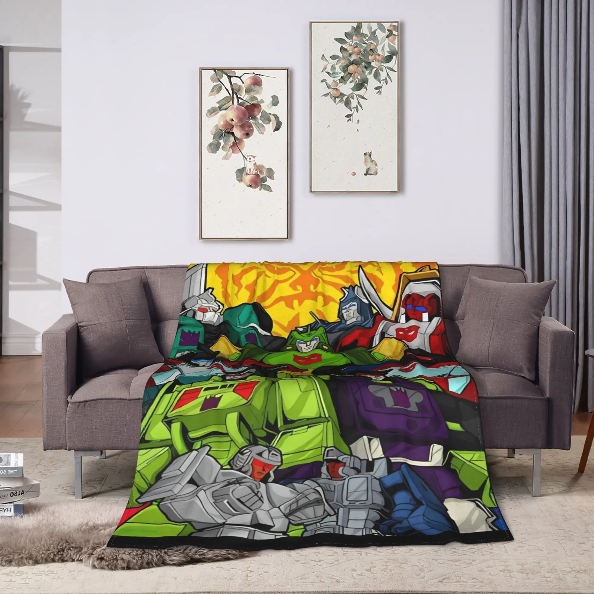 Transformered Cartoon Blanket Quality Soft  Bedding Throws Winter Camping Outdoor Street Trend Bedspread