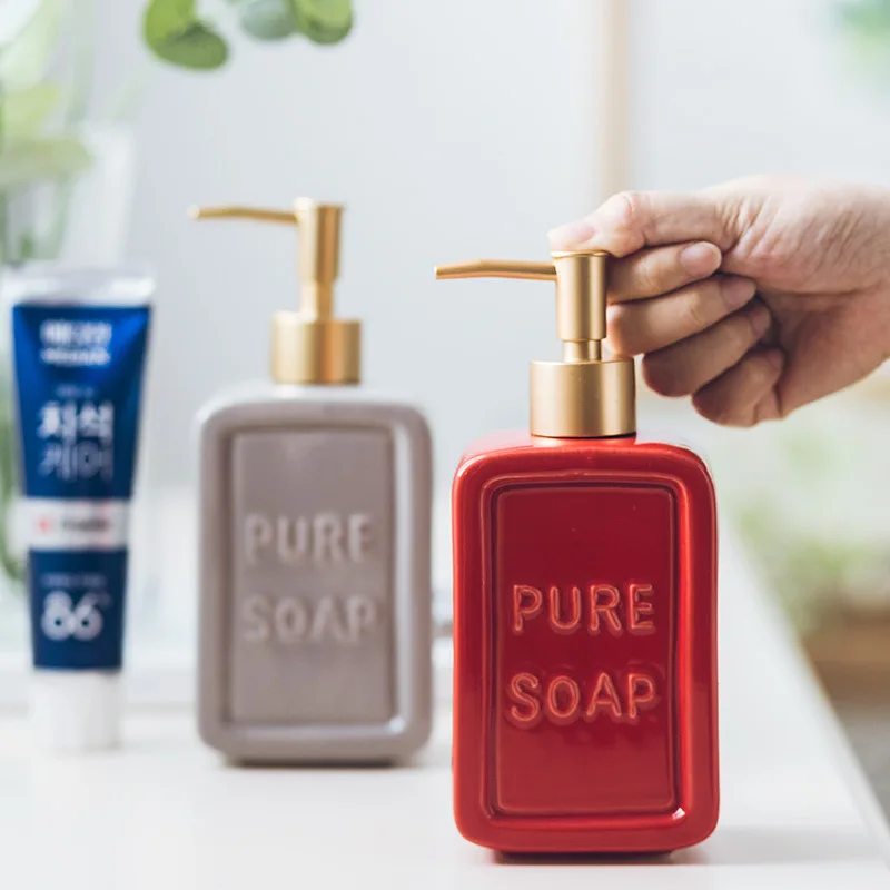 Ceramic Bathroom Foaming Soap Dispenser Dispenser Refill Lotion Sub Bottling Body Wash Conditioner for Bathroom Kitchen Decor