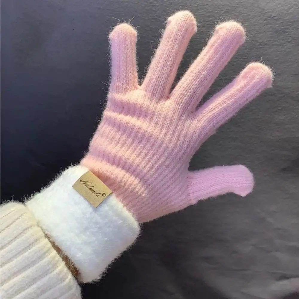 New Woolen Yarn Finger Gloves Touch Screen Missing two fingers Gloves & Mittens Keep warm Thick Women Mitts for Autumn