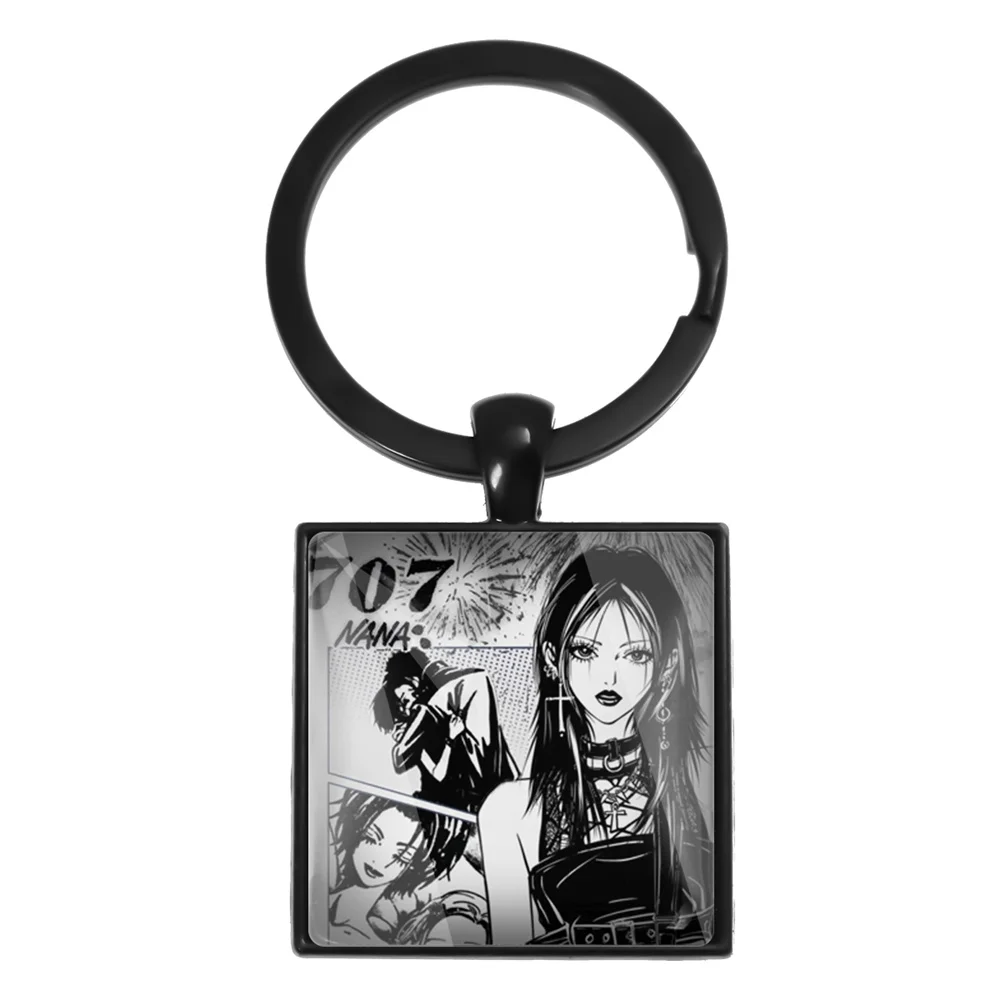 Ai Yazawa Japanese Anime Osaki Nana Komatsu Nana Handmade Square Keychain Backpack Decoration Key Ring Jewelry Gift