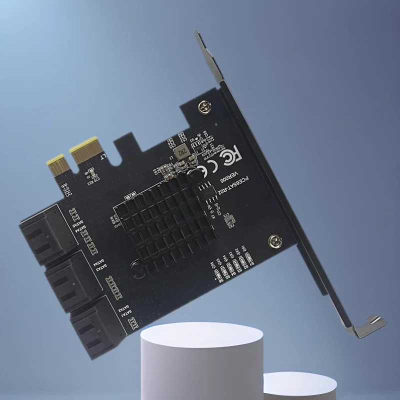 

PCI Express X1 to 6 Port SATA3.0 ControllerConvert Card Adapter 6 Port SATA 3.0 Expansion Card 6Gbps for Hard Disk Drive HDD SSD