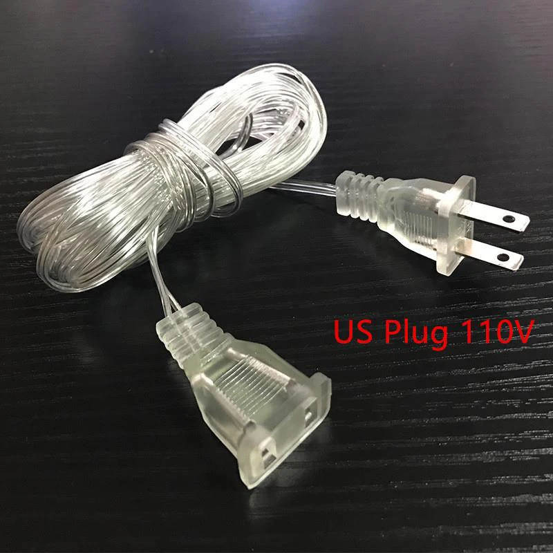 3M 5M Power Cable 220V EU US Plug Led String Extension Standard Power Extension Cord For Home Holiday String Light Christmas