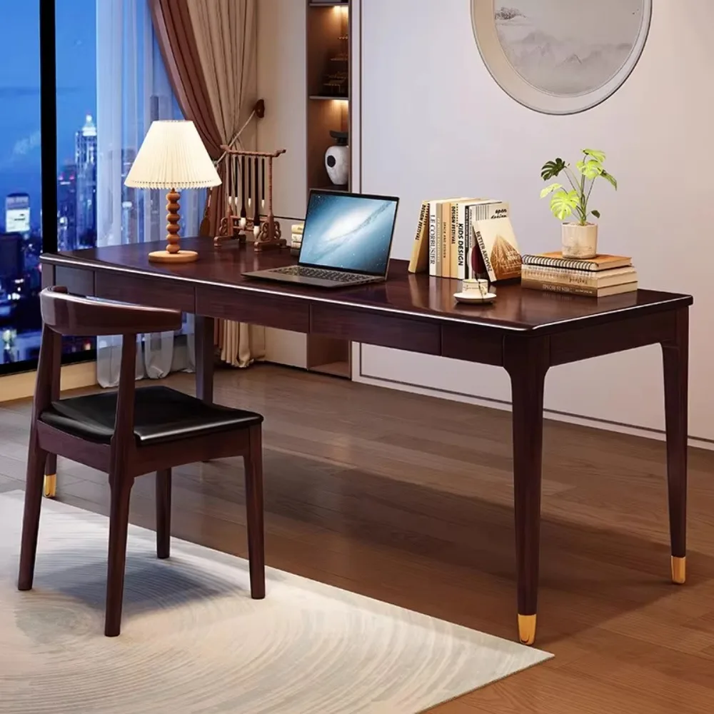 New Chinese Solid Wood Desk, Simple Calligraphy Table with Drawers, Suitable for Use and Bedroom Use