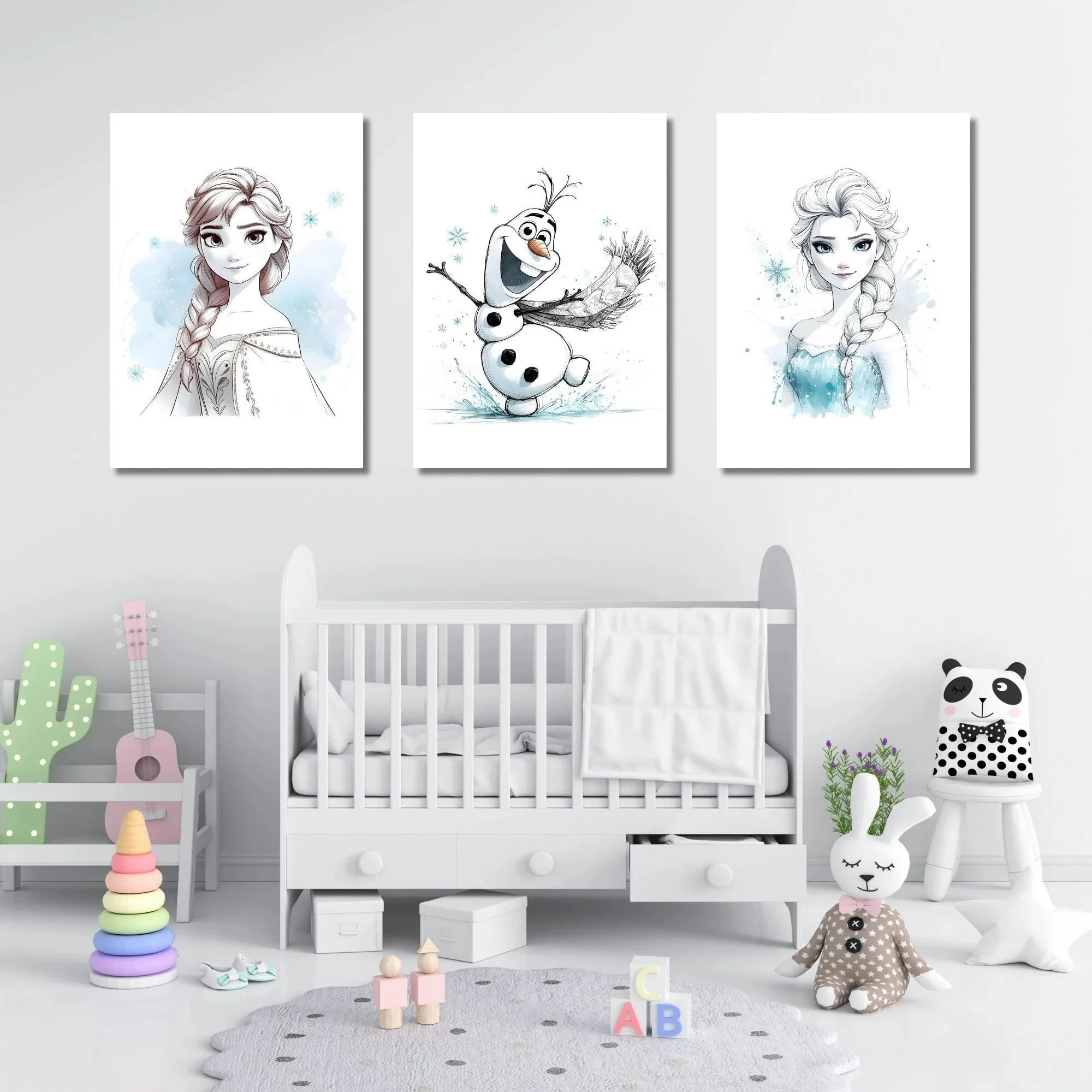 

3-piece set of Frozen nursery wall decor Olaf Elsa Anna Frozen wall decor nursery room decor Disney wall art Frozen prints