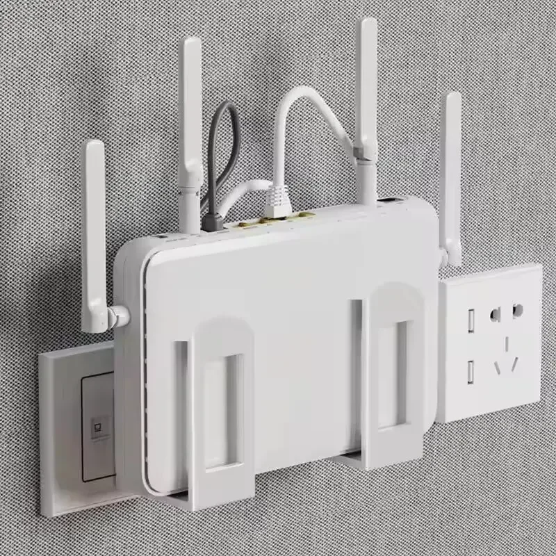2PCS Home Router Storage Box Wall Artifact Set-top Box Wall-mounted Fixture Support Bracket Wifi Placement Rack For Living Room