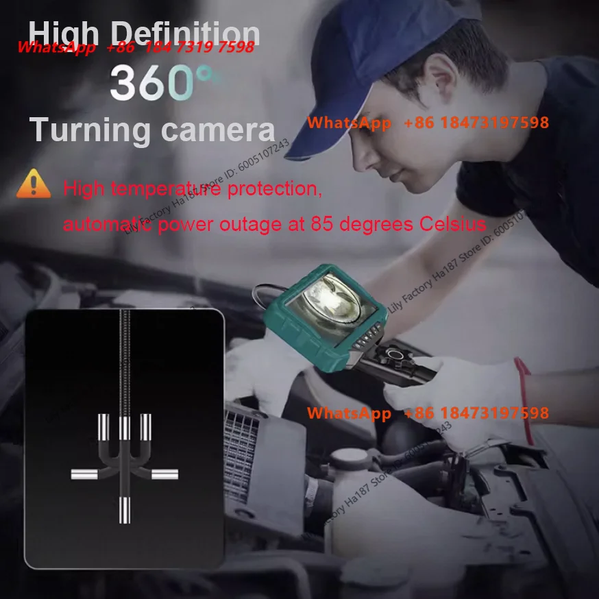 7-Inch Screen 6mm Single/Dual Lens 1080P 360° Steering Endoscope HD Camera Car Maintenance Engine Carbon Deposition Detection